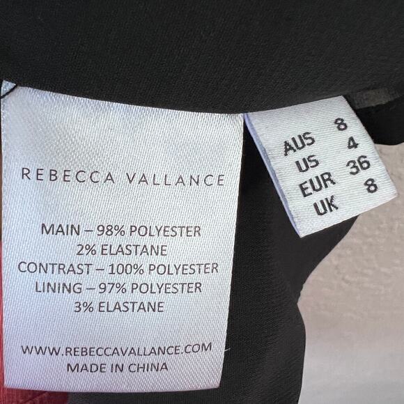 REBECCA VALLANCE PUFF SHOULDER MIDI DRESS IN BLACK SIZE 4 - Picture 15 of 16